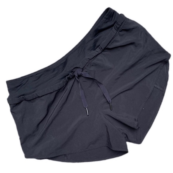 LULULEMON Black Drawstring Athletic Running Shorts - Picture 1 of 7
